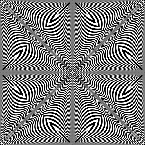 Seamless op art pattern. 3D illusion.