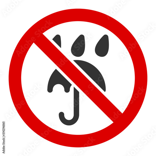 No rain umbrella vector icon. Flat No rain umbrella symbol is isolated on a white background.
