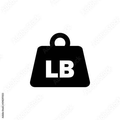 Pounds Icon. Block for weight lifting and scale. Mass symbol.