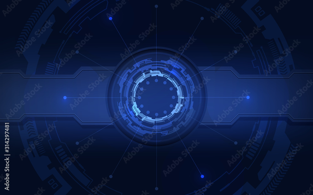 Obraz premium Abstract future technology with Blue Background. Vector Illustration