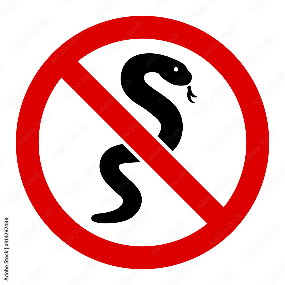 No snake vector icon. Flat No snake pictogram is isolated on a white background.