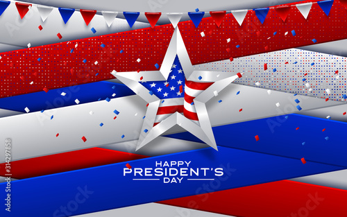 Illustration Of happy Presidents Day Background. Vector illustration