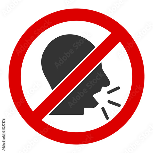No talking vector icon. Flat No talking pictogram is isolated on a white background.
