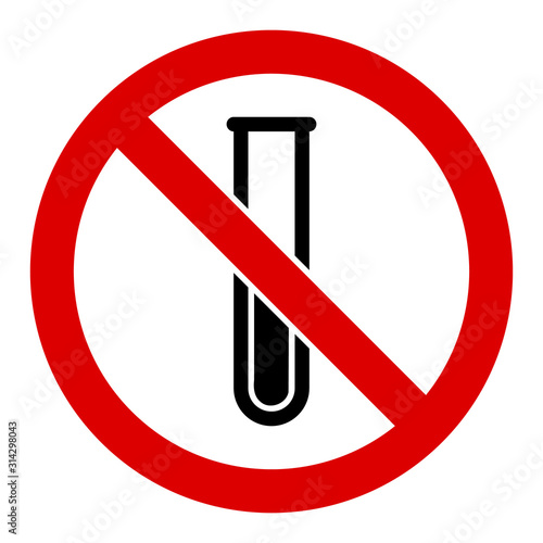 No testtube vector icon. Flat No testtube symbol is isolated on a white background.