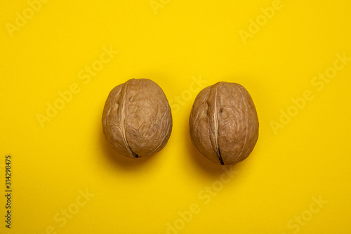 two nuts, testicular cancer prevention concept photo