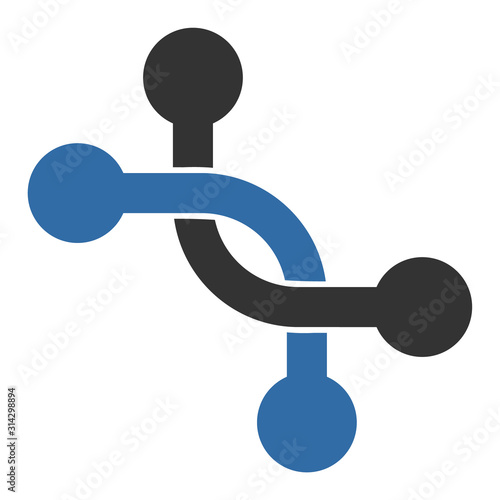 Overpass connection vector icon. Flat Overpass connection pictogram is isolated on a white background.