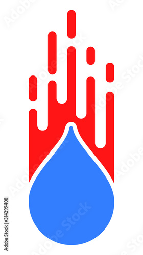 Rush drop vector icon. Flat Rush drop symbol is isolated on a white background.