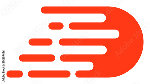 Rush effect vector icon. Flat Rush effect pictogram is isolated on a white background.