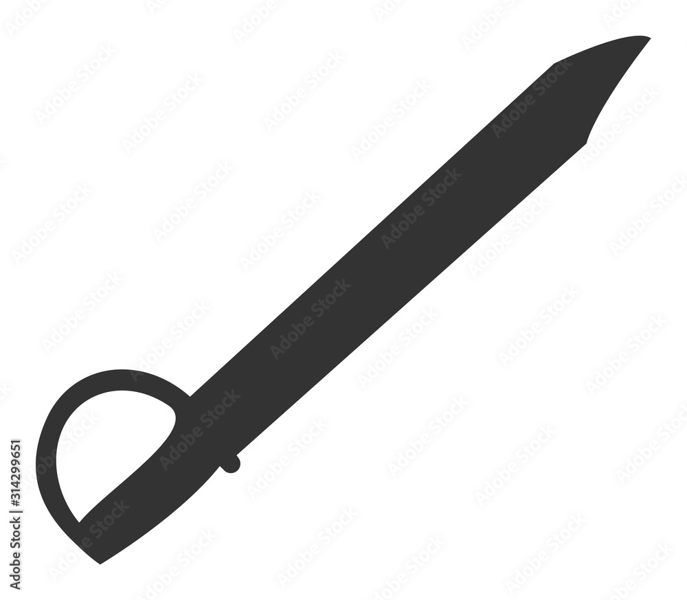 Saber vector icon. Flat Saber symbol is isolated on a white background. Saber vector icon. Flat Saber symbol is isolated on a white background.