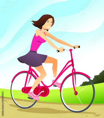 Girl riding bicycle 