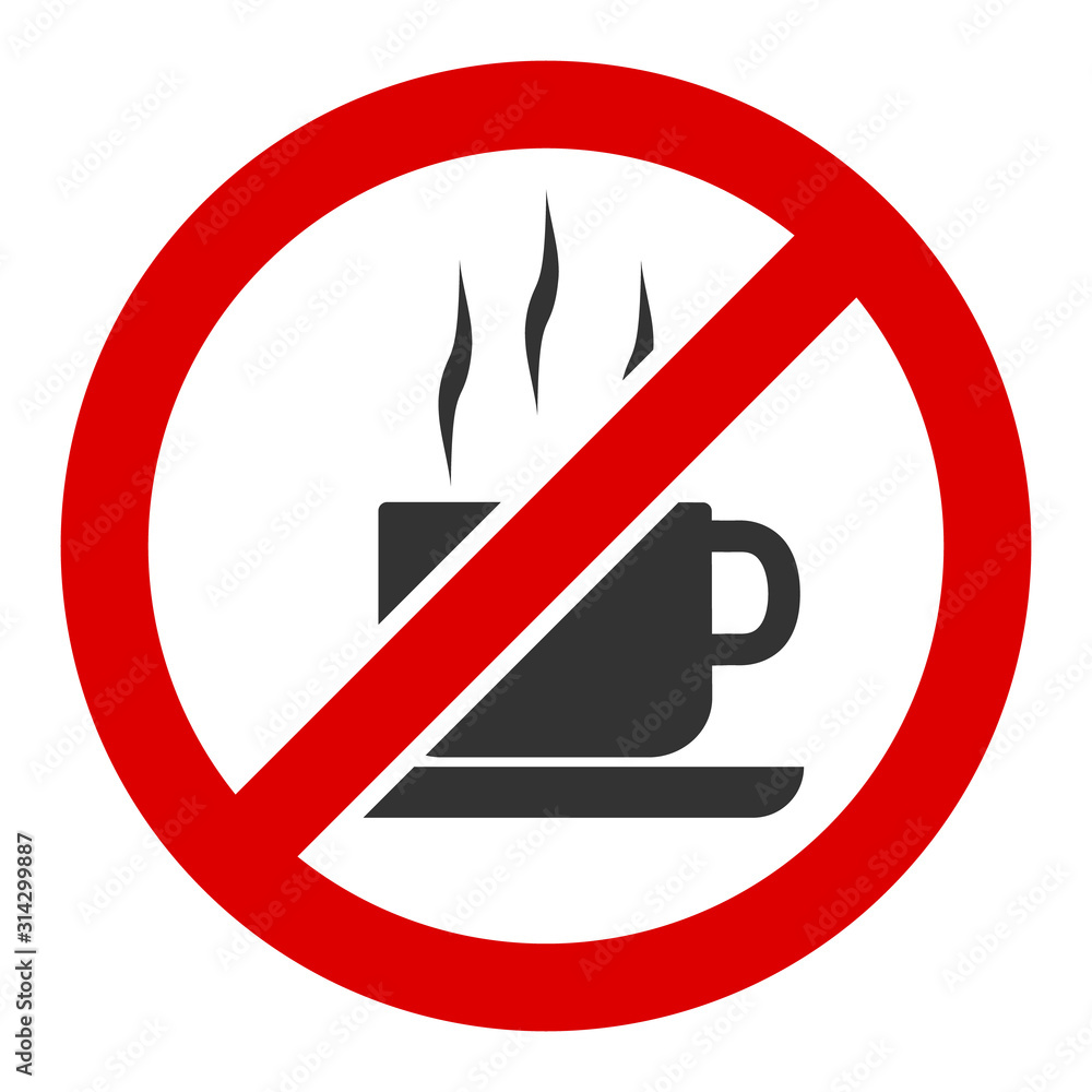 Stop coffee vector icon. Flat Stop coffee pictogram is isolated on a white background. Stop coffee vector icon. Flat Stop coffee pictogram is isolated on a white background.