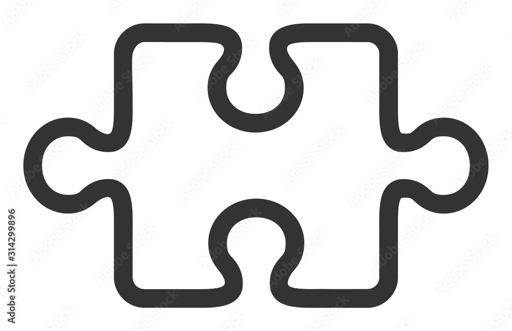 Stroke puzzle item vector icon. Flat Stroke puzzle item symbol is isolated on a white background. Stroke puzzle item vector icon. Flat Stroke puzzle item symbol is isolated on a white background.