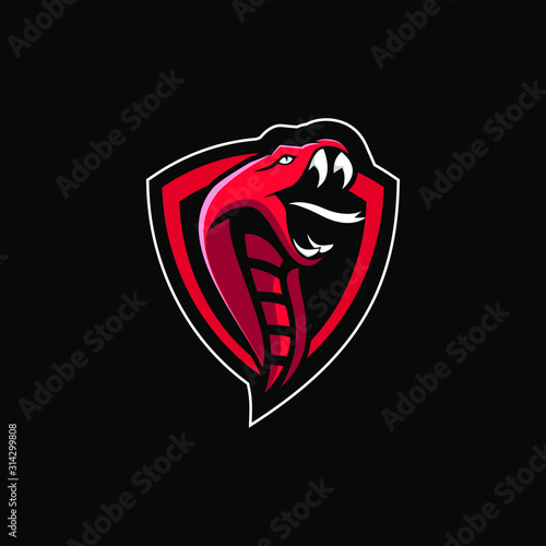 red cobra snake sport logo design