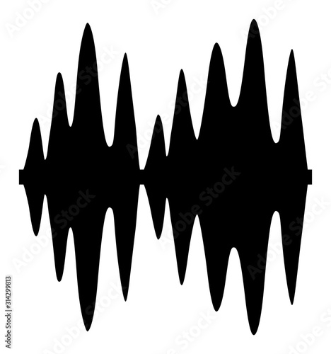 Sound signal vector icon. Flat Sound signal pictogram is isolated on a white background.