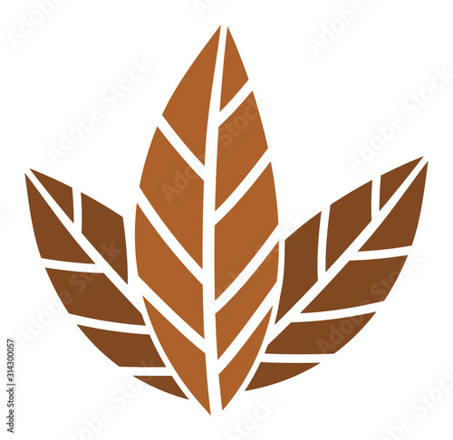 Tobacco leaves vector icon. Flat Tobacco leaves symbol is isolated on a white background.