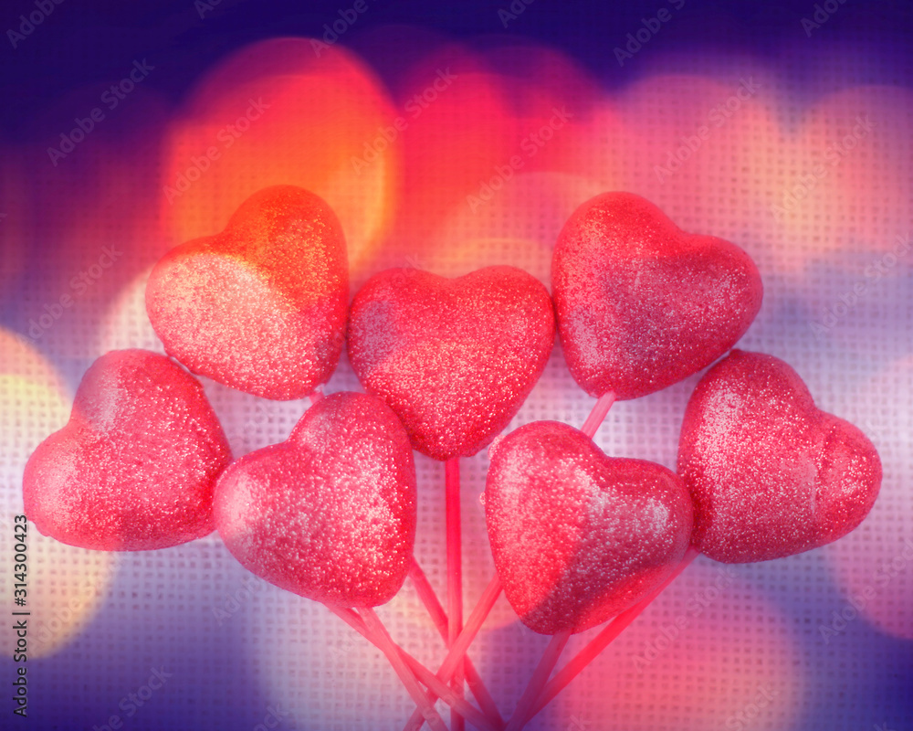 Obraz premium Valentines Day background with hearts in Vintage