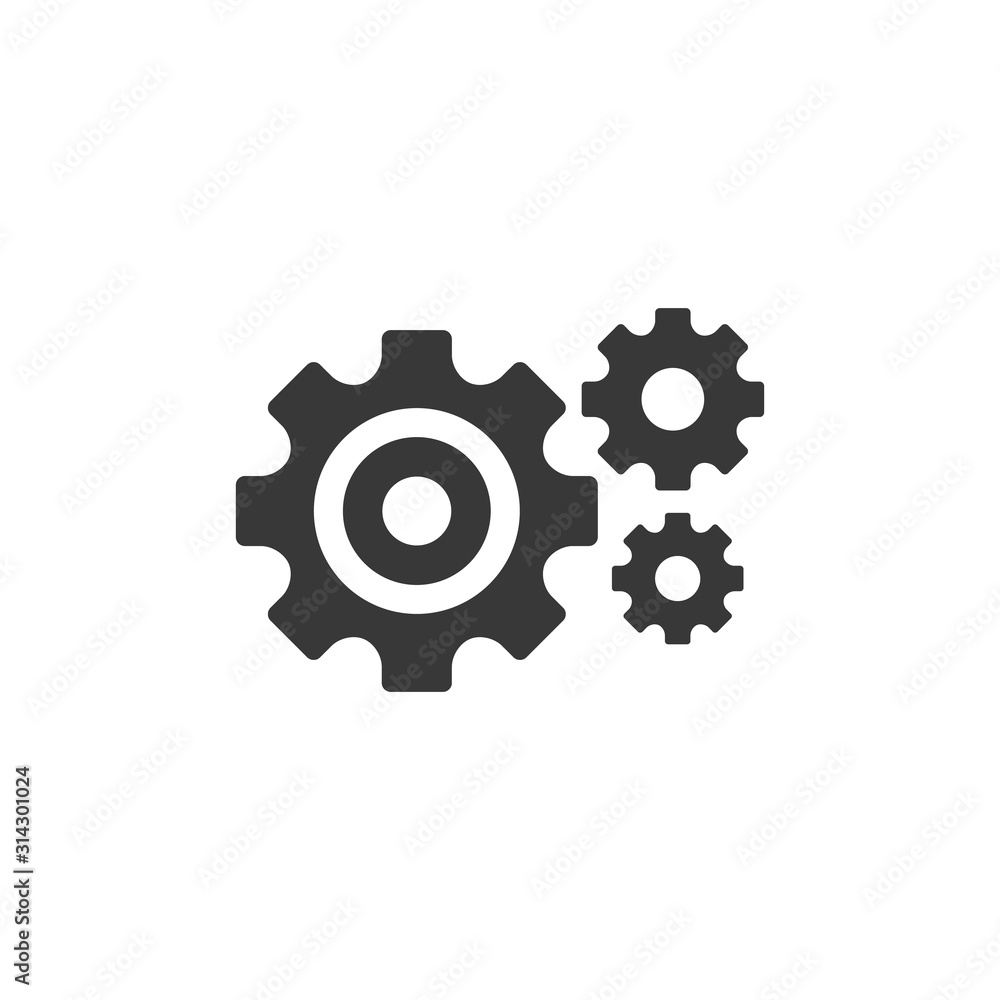 Settings icon vetor. Gears icon. Stock vector illustration isolated on white background Settings icon vetor. Gears icon. Stock vector illustration isolated on white background