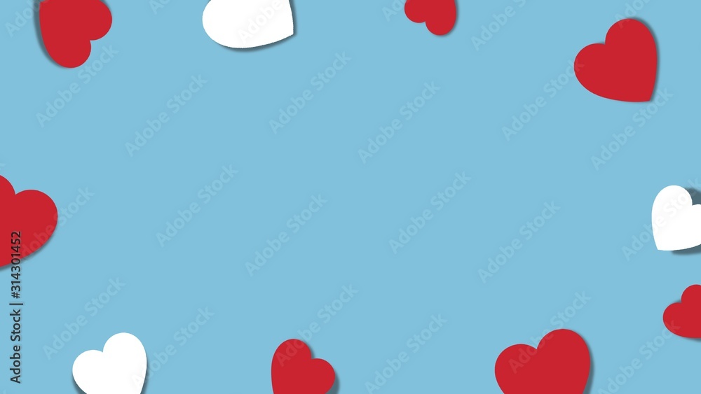 Valentine's day background , Heart on blue background 