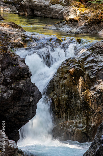 Roaring falls on the river - Qualicum Falls  Vancouver Island  BC  Canada