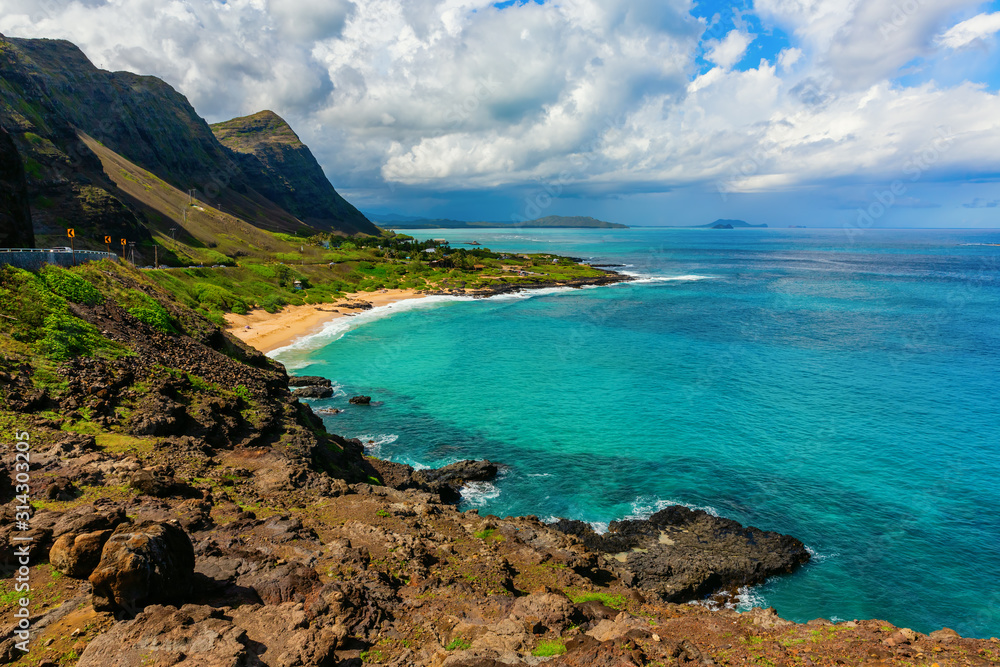 view from Makapu'u Lookout on Oahu, Hawaii