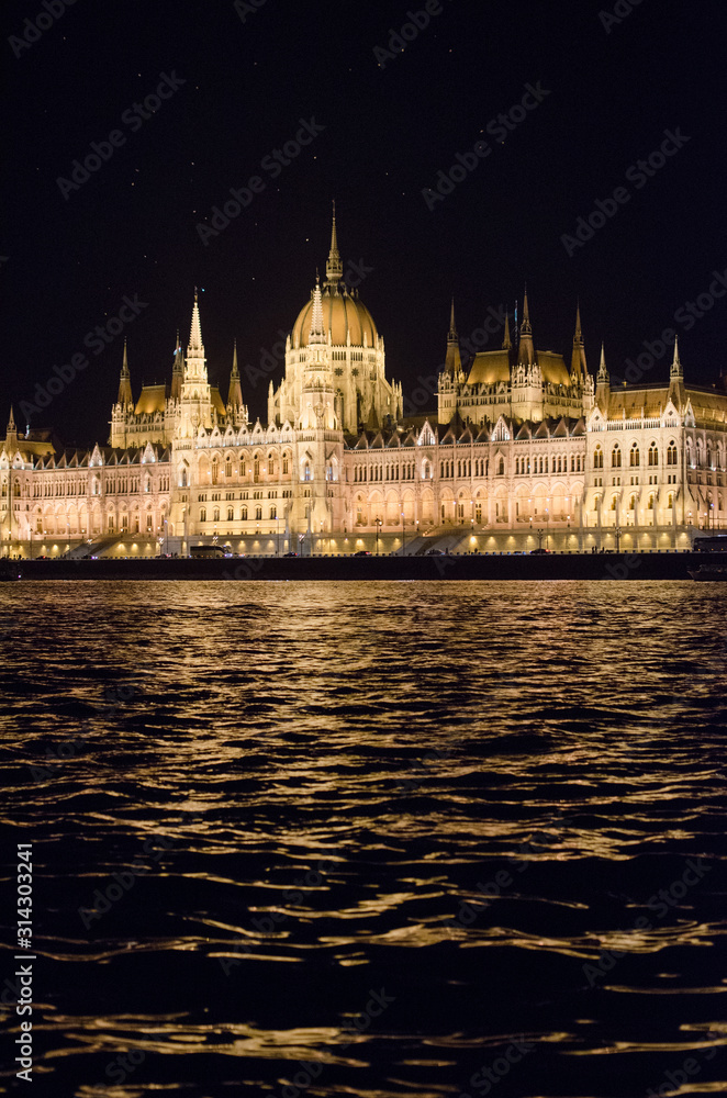 Parliament of Budapest at night lights , Hungary