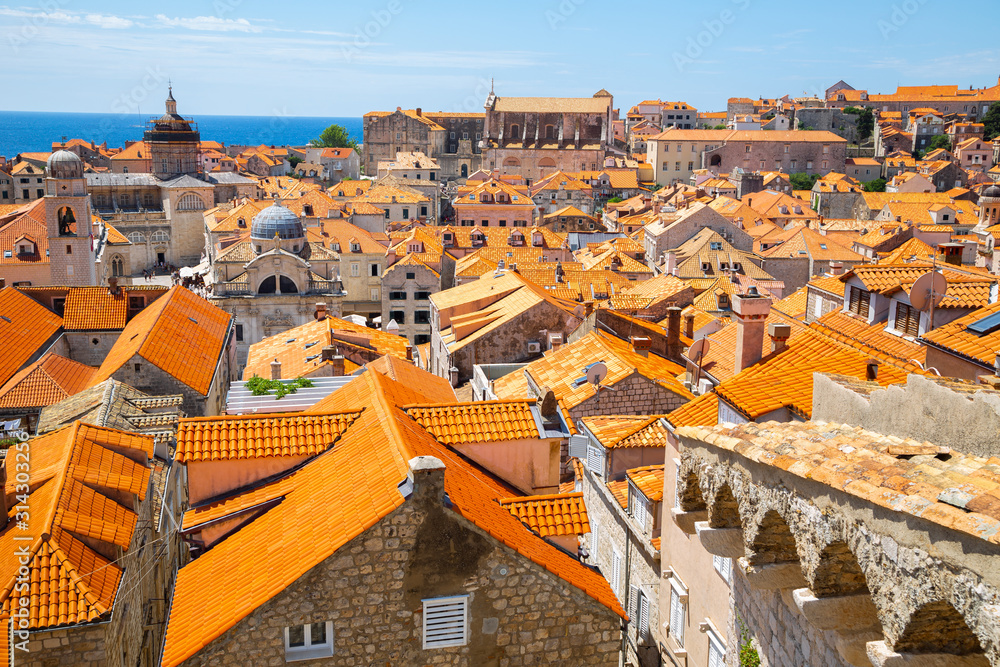 Dubrovnik old town panorama view in Croatia