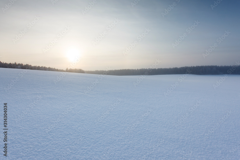 winter landscape with the forest and the sun winter landscape with the forest and the sun
