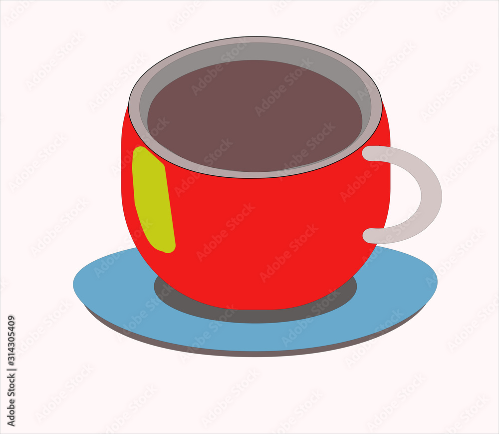 Cute a cup of hot chocolate (Cocoa) flat icon from top view isolated on green background.Design for print your brand logo ,poster ,banner.Morning time concept.Vector.Illustration. Cute a cup of hot chocolate (Cocoa) flat icon from top view isolated on green background.Design for print your brand logo ,poster ,banner.Morning time concept.Vector.Illustration.