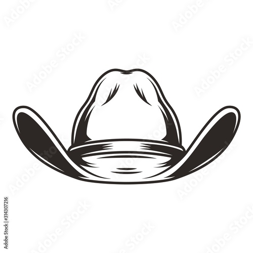 Cowboy hat front view template