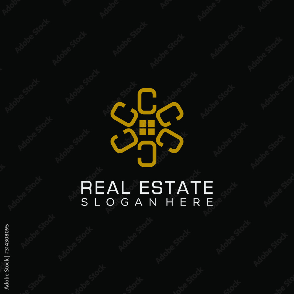 Real estate letter C logo graphic concept Real estate letter C logo graphic concept