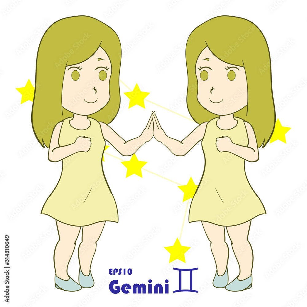 vector illustration of gemini zodiac character vector illustration of gemini zodiac character