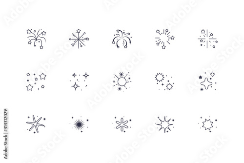 Isolated celebration fireworks icon set vector design © djvstock