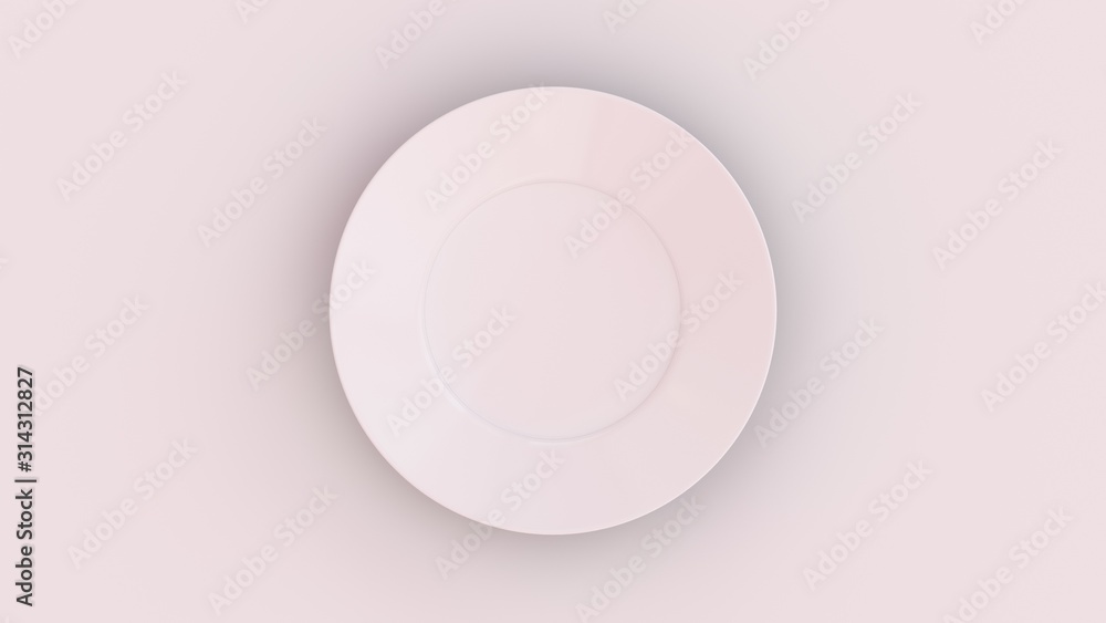 empty plate on white background, 3D-rendering empty plate on white background, 3D-rendering