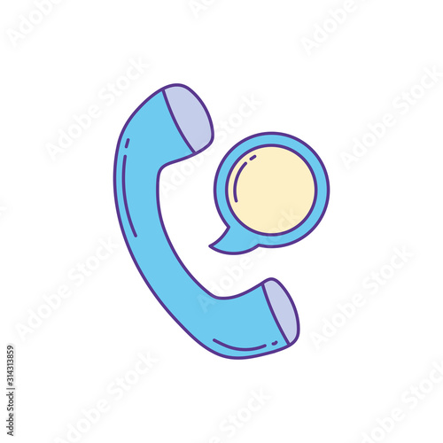 telephone handset message , phone fill and line