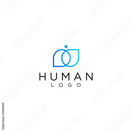 Modern logo design of human with white background - EPS10 - Vector.