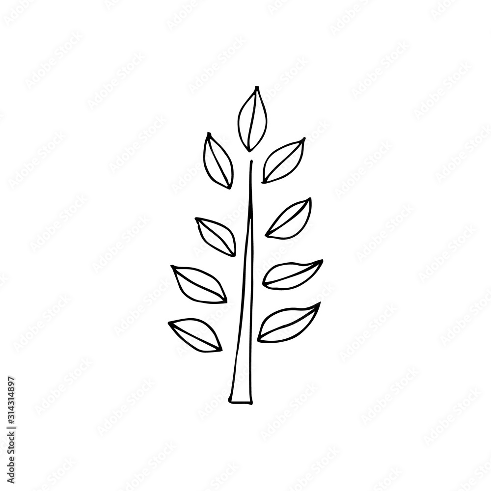 A single simple tree. illustration drawn by hand for clothing, poster, textile, fabric, cover, greeting card, decoupage. Scandinavian style. A single simple tree. illustration drawn by hand for clothing, poster, textile, fabric, cover, greeting card, decoupage. Scandinavian style.