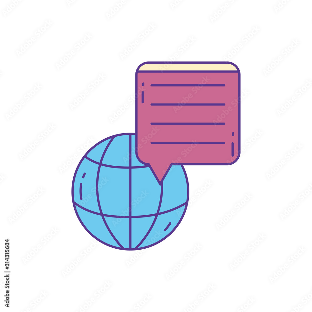 world message bubble , phone fill and line world message bubble , phone fill and line