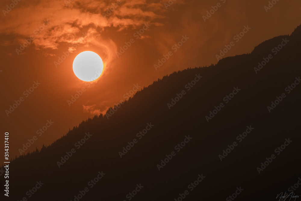 sunset in mountains sunset in mountains