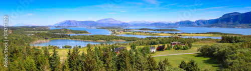 Landscape picture from Torget (Torghatten) in Brønnøy municipality, Northern Norway