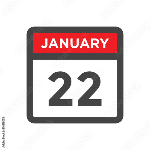 January 22 calendar icon including day of month