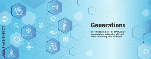 Generations and Aging Web Header Banner and Icon Set