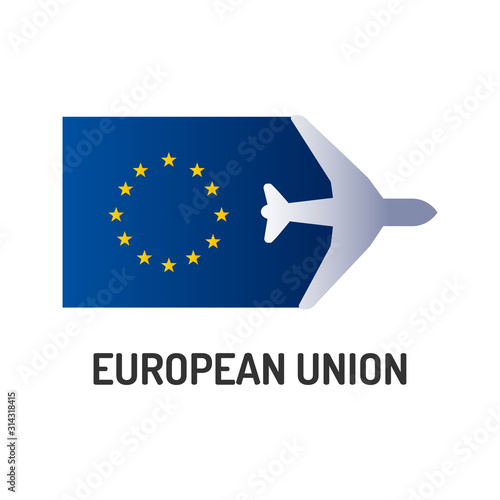 European Union color line icon.Flag of European Union EU . A unique economic and political union between 28 countries. Popular tourist destination. Editable stroke.