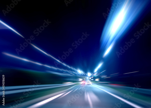 Light cars on road