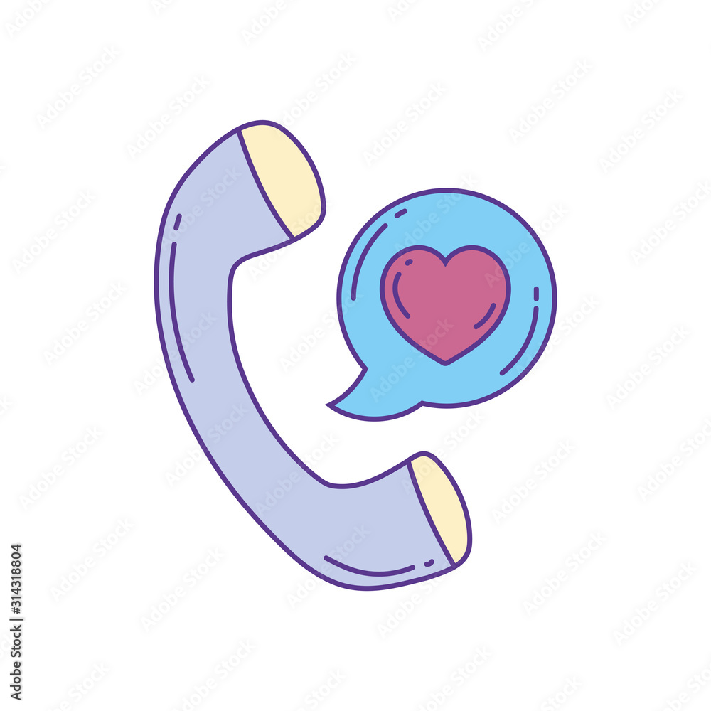 telephone handset love call , phone fill and line telephone handset love call , phone fill and line