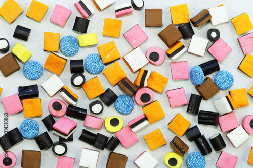 Colorful licorice candy.