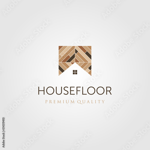 house floor wood parquet flooring vinyl emblem logo vector design