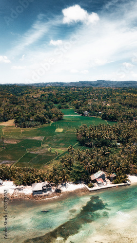 Campos de arroz en Siquijor, vista aerea. Filipinas.