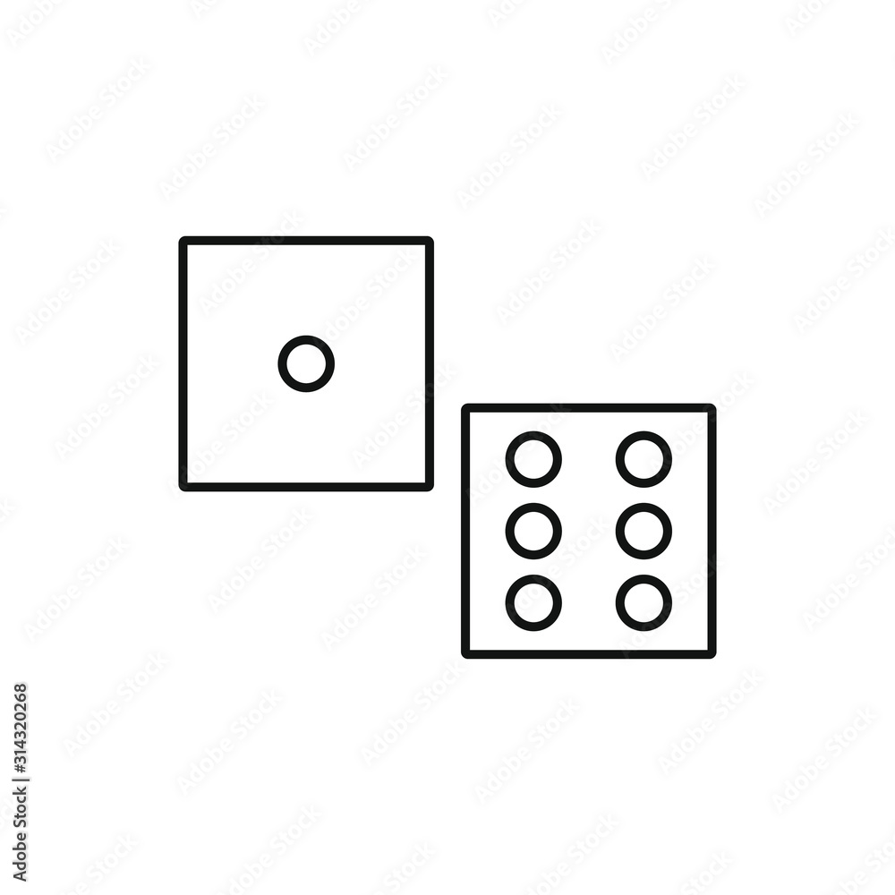 dice vector icon with simple shapes dice vector icon with simple shapes