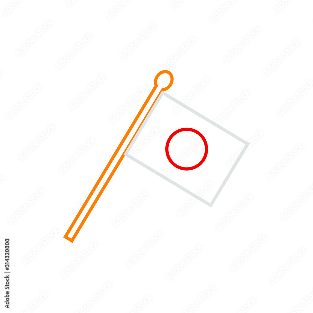 Japan flag face vector icon with simple shapes Japan flag face vector icon with simple shapes