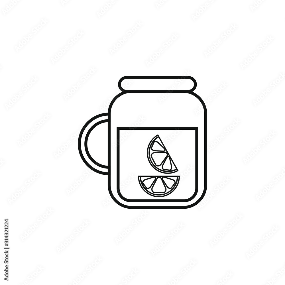 Lemonade jug vector icon formed with simple shapes Lemonade jug vector icon formed with simple shapes